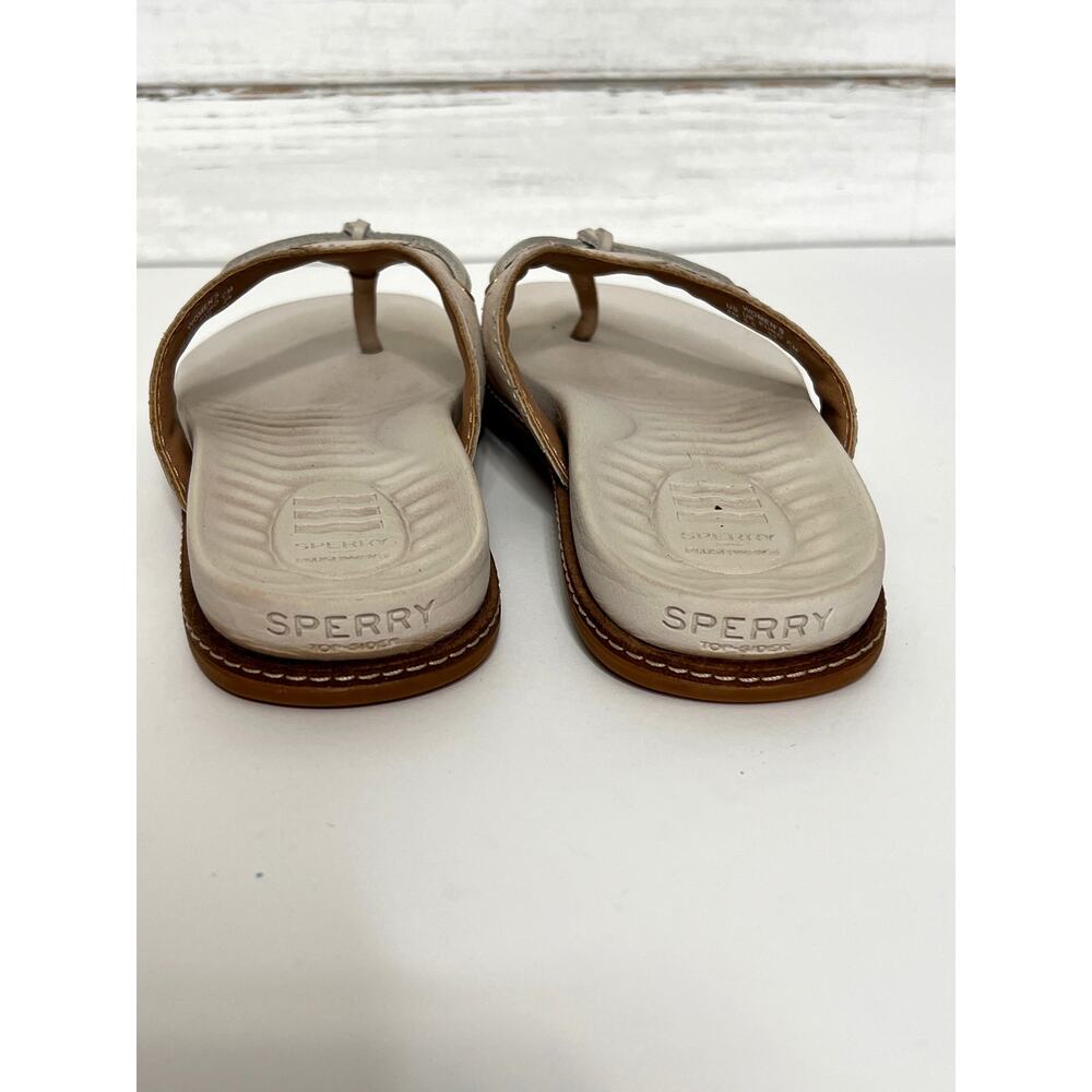 Sperry Plushwave Ivory Flip Flop Sandals Shoe Size 8 Thong Comfort Slides - Picture 8 of 9